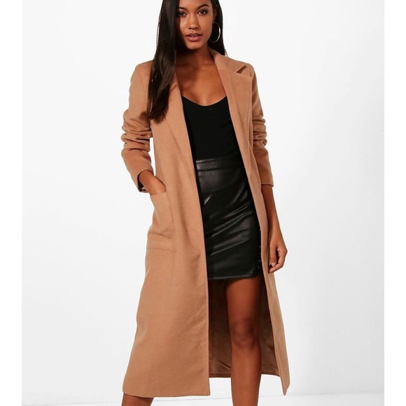 boohoo camel coat